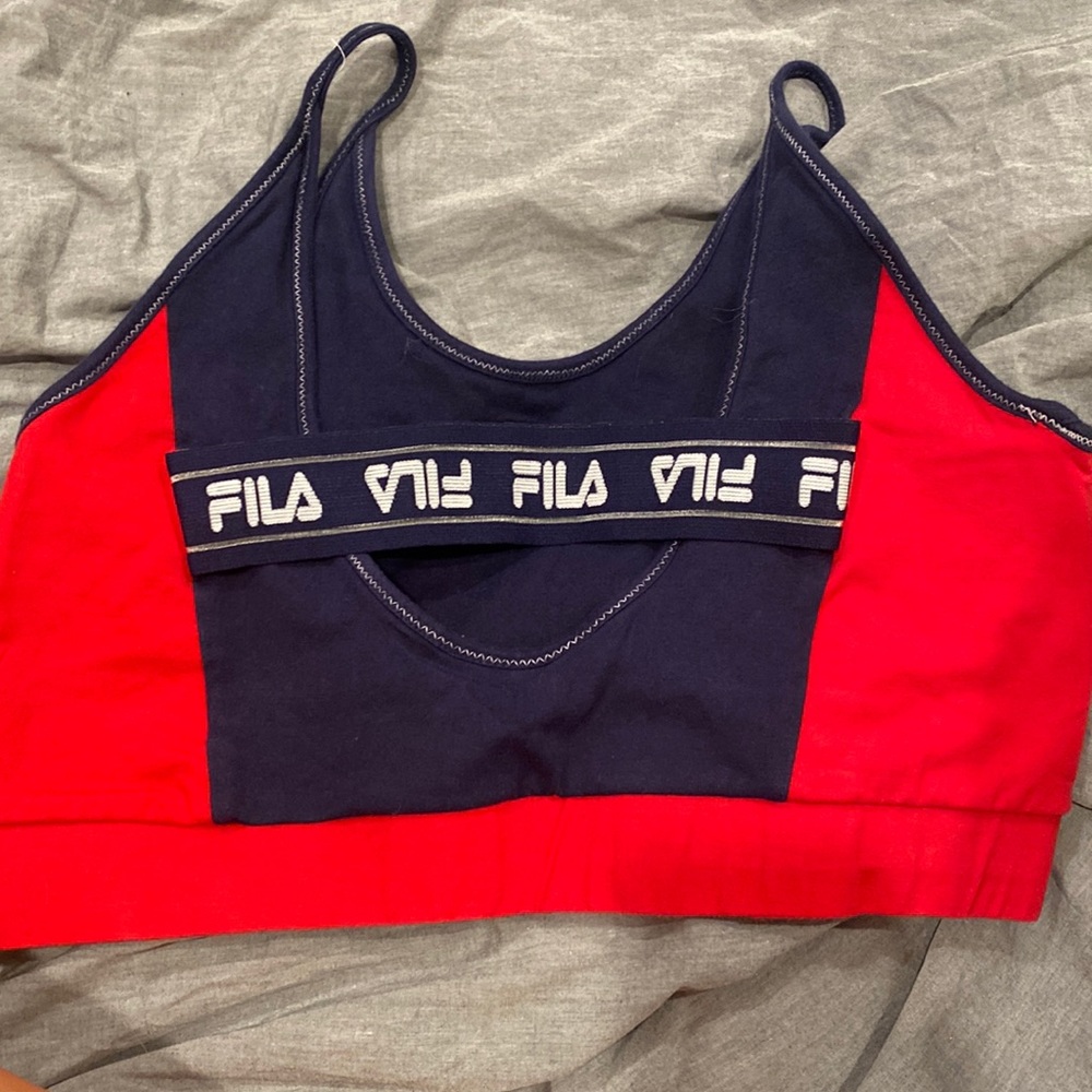 COPY - Xl FILA sports bra red and navy NWOT